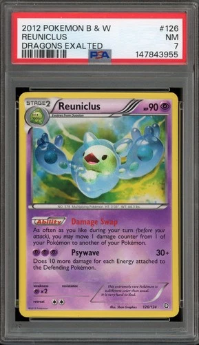 Pokemon Reuniclus Dragons Exalted Holo Secret Rare #126 PSA 7