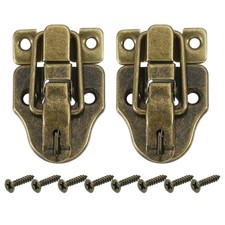 2Pcs Duck-Billed Toggle Hasp Latch with Padlock Hole, Box Toggle Latch, Bronze