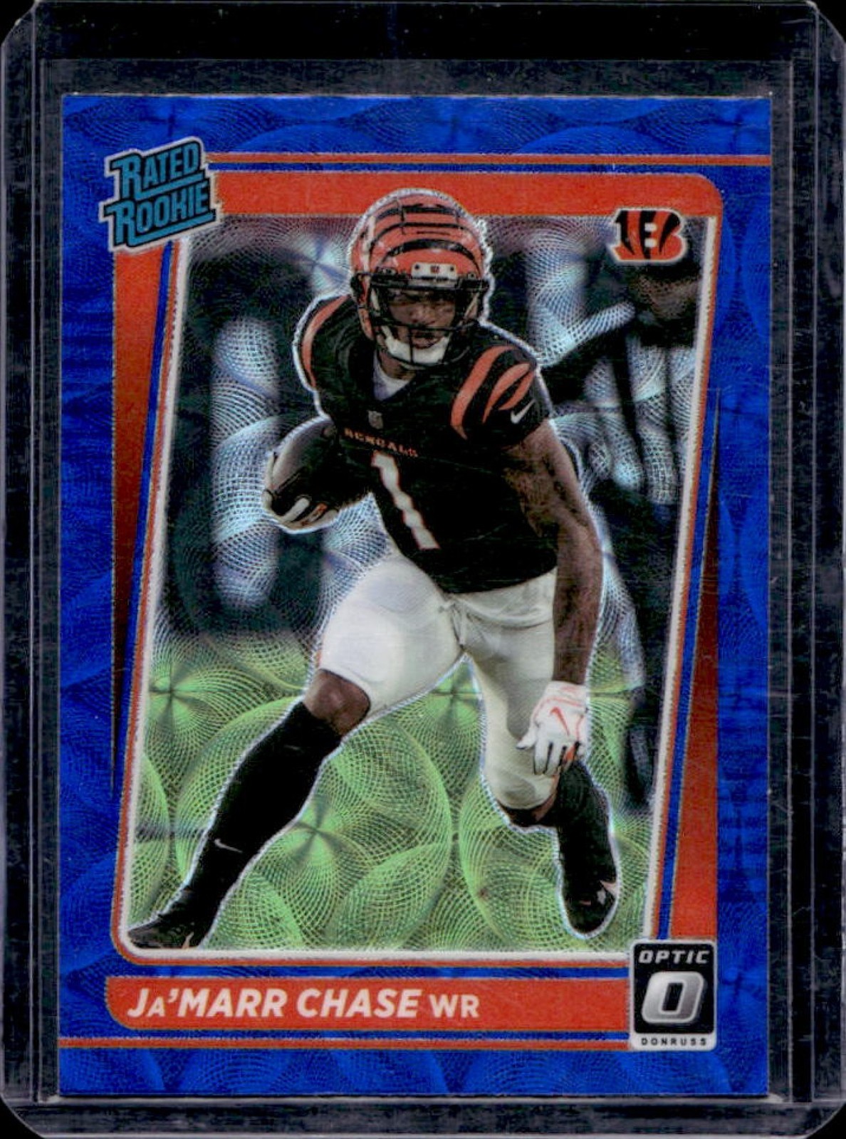 2021 Donruss Optic Ja'Marr Chase Blue Scope Rated Rookie #207 Bengals