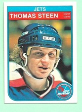 (1) THOMAS STEEN 1982-83 O-PEE-CHEE # 391 JETS ROOKIE EX-MT CARD (N5666). rookie card picture