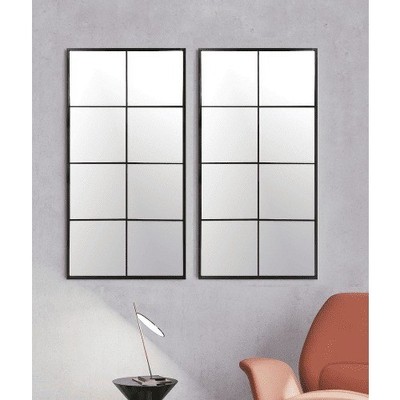  16x32 Black Framed Large Wall Mirror for Living Room