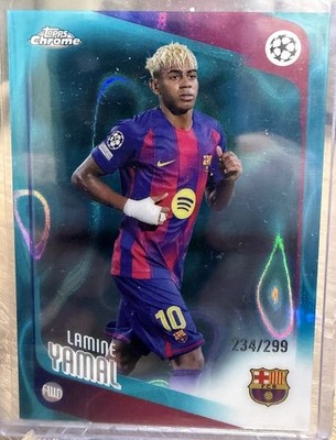 2025 Topps Chrome UEFA - Lamine Yamal Teal Lava Refractor /299