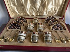 Royal Crown Derby Imari coffee can set