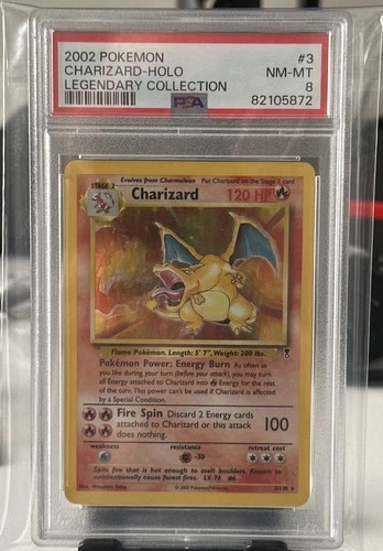 2002 Charizard Legendary Holo Rare Card #3/110 Vintage Near Mint PSA 8