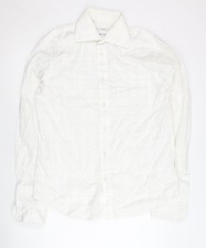 Next Men  s White Check 100 Cotton Dress Shirt 15.5in 39cm