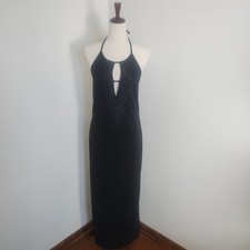 Rocket Candy Formal Halter Maxi Dress Large Glam 90s Y2K Prom Event
