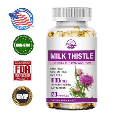 Milk Thistle 1000mg | 120 Capsules | Non-GMO, Gluten Free | by NATURE'S LIVE
