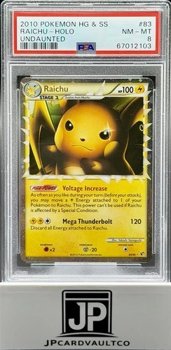 Pokemon TCG PSA 8 2010 Raichu 83/90 Undaunted Heartgold & Soulsilver