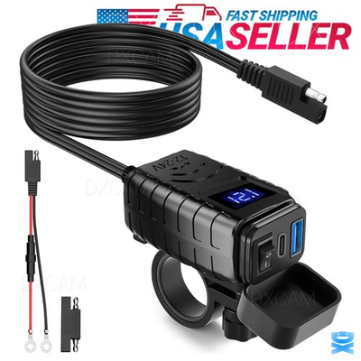 #ad #ad QC 3.0 Motorcycle Dual USB Phone GPS Super Fast Charger Adapter LED Waterproof $14.98