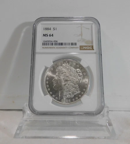 1884-P  MORGAN Silver Dollar, NGC MS-64!