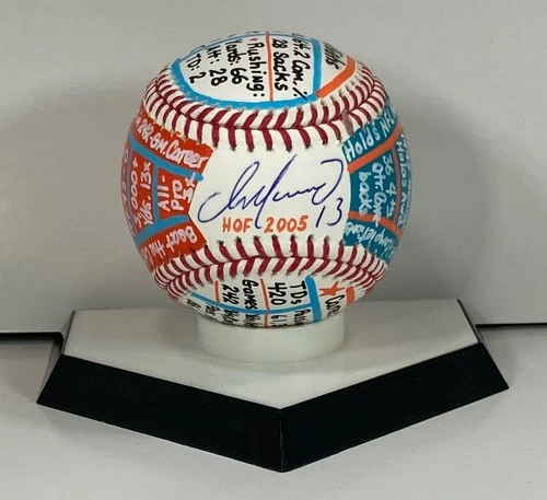 Dan Marino Signed OML Baseball, VCBC SuperStats, Hand Painted, HOF, JSA