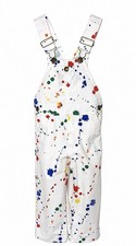 Vintage Oshkosh B'Gosh Paint Splatter Overalls Kids Size 3T USA Vestbak stains