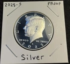 2025 S SILVER PROOF Kennedy Half Dollar 99.9% Silver Gem Proof