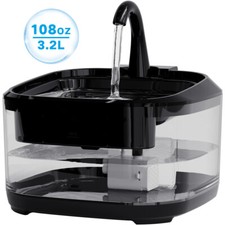 Automatic Cat Pet Drinking Fountain,Cat Water Fountain 3.2L Easy to Clean Black