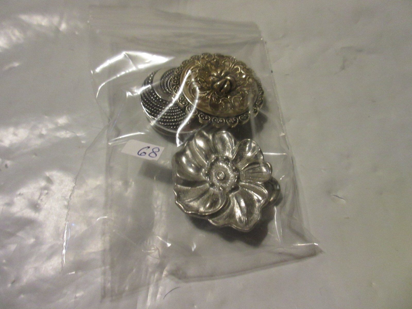 Vintage Scarf Clip Lot 3 Silver Tone Round Filigr… - image 9