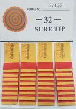 "ONE" 32 Sure Tip Board 1-32  Pull Tabs/Jar Tickets Free Shipping