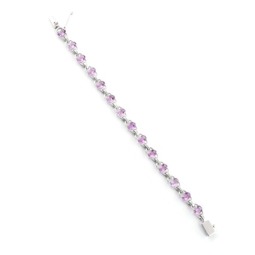 Bracelet Art Moderne En Argent 925 Avec Améthystes Taillées - Réglable, Fait Main En Inde