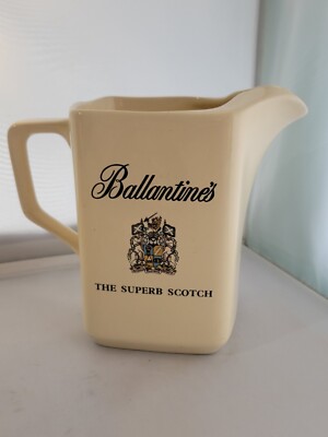 Vintage Ballantine's Scotch Whisky Barware Ceramic Pitcher Pub Jug Advertising