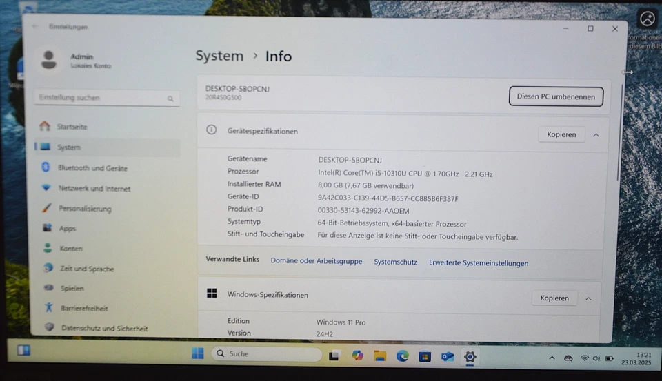 Lenovo ThinkPad L13 · i5-10310U · 8GB · 256GB, Foto 3 von 5