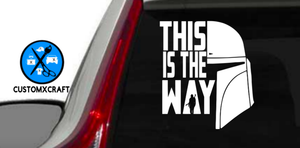 MANDALORIAN HELMET /"THIS IS THE WAY/"VINYL STICKER OUTDOOR USE FREE SHIPPING