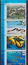 Tokelau 2011 - WWF Sea Snakes - Strip of 4 - MNH