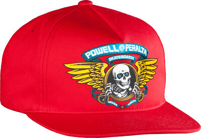 Powell Peralta WINGED RIPPER Snapback Skateboard Hat RED