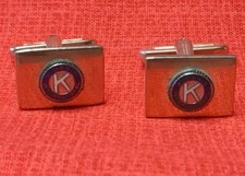 Vintage Cufflinks Kiwanis International Blue White Pre-1971 Hickok USA Roch, NY