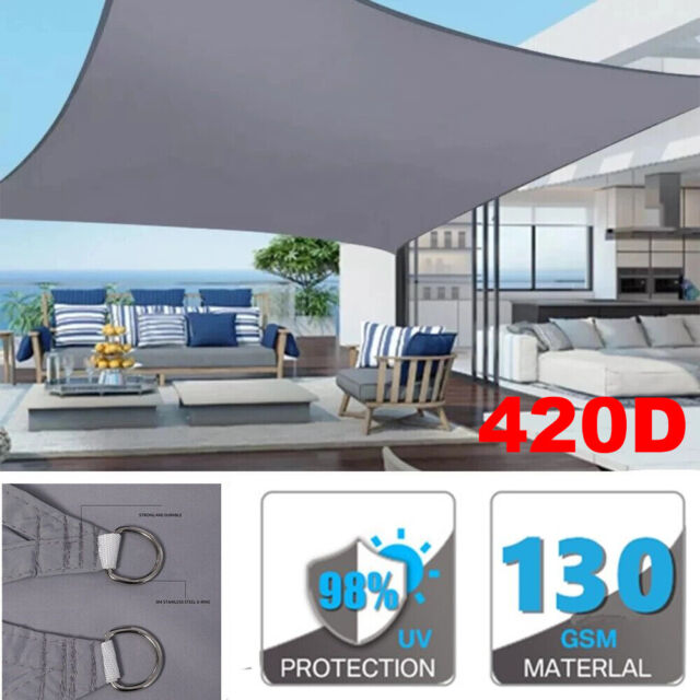 Outdoor Shade Sail Patio Awning Garden Pool Sun Canopy Shelter Cover UV Protect