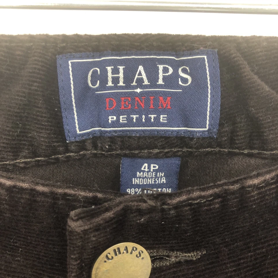 Chaps Denim Brown Straight Leg Corduroy Pants 4 Petite (29x28) - Image 4 of 4