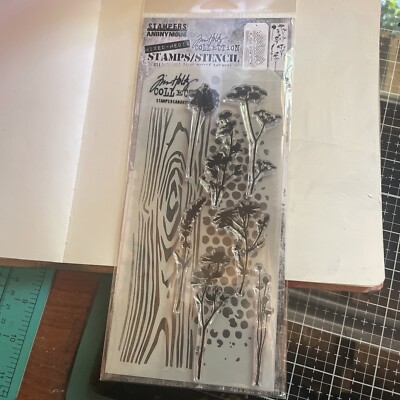 Tim Holtz Stampers Anonymous Cling Stamp Set, Floral Trees THMM159