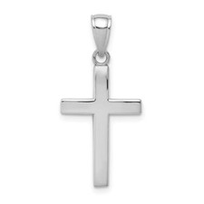 14k White Gold Polished Cross Charm Pendant Fine Jewelry Mens