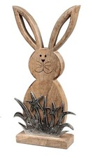 Formano Hase im Gras Alu Mango Holz Aufsteller 34 cm Tischdeko 578044 Dekoration