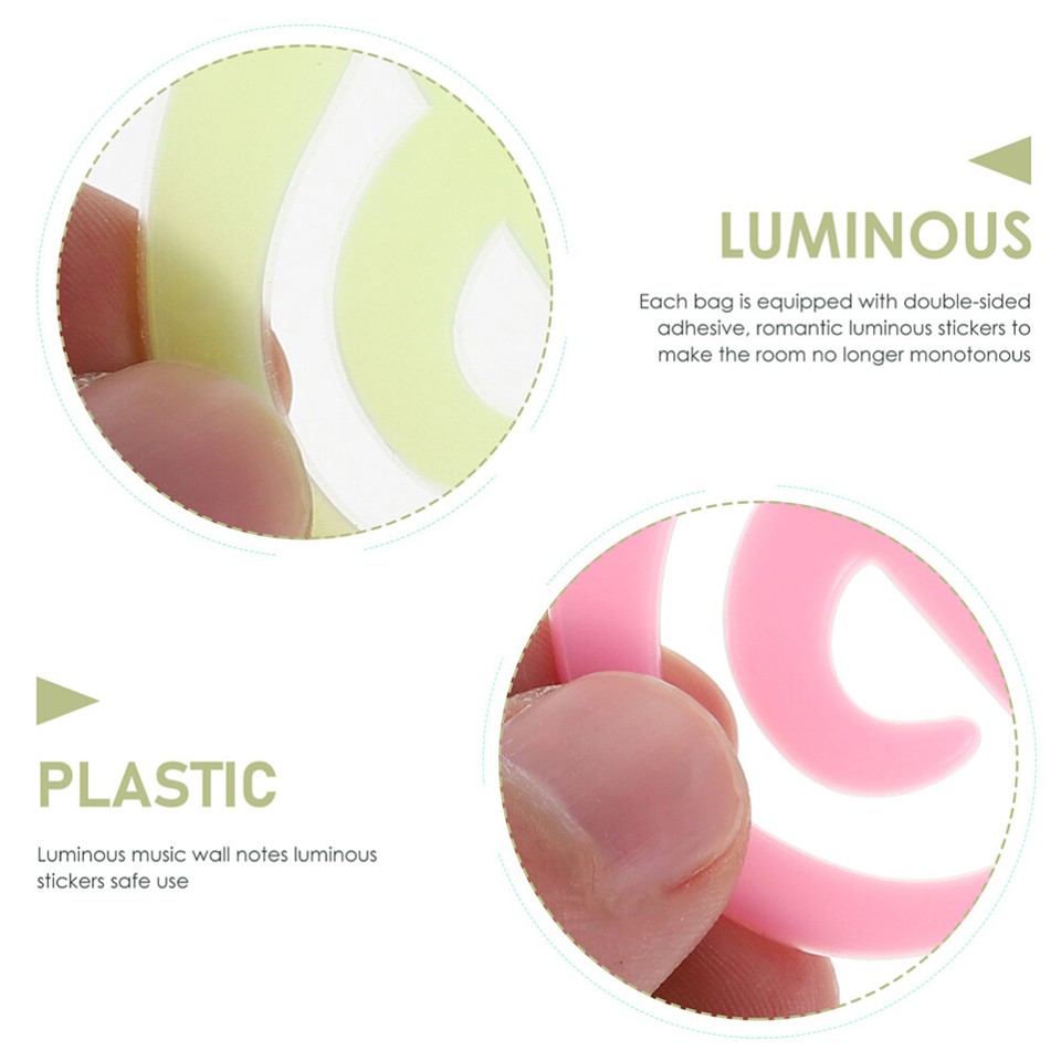 10 Bags Childrens Room Decor Glow in The Dark Musical Notes Wall