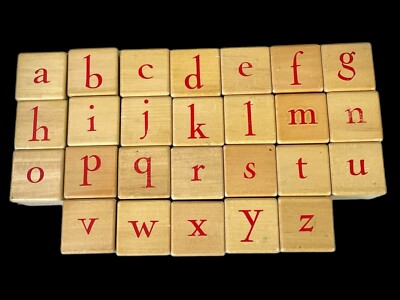 Vintage Pottery Barn Alphabet Wooden One Replacement Wood Block Only PICK ONE