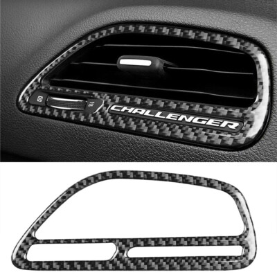 Carbon Fiber Copilot Dashboard Air Vent Interior Trim For Dodge Challenger 2015+