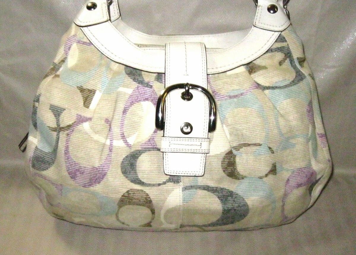 COACH Soho Signature Twill OPTIC ART Flap Multi Shoulder COACH Soho Signature Twill OPTIC ART Flap Multi Shoulder