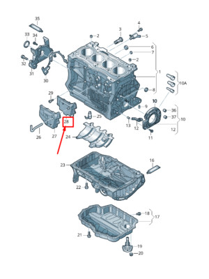 NEU AUDI A3 SPORTBACK 8V ÖLABSETZER ABSCHEIDER 04E103464S ORIGINAL