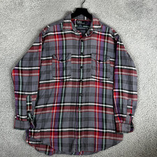 Vintage Polo Ralph Lauren Ranch Shirt Men's Medium Plaid Flannel Distressed 90's