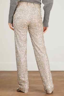 Nº21 Iridescent sequin Trousers/Pants Size 46 Women display picture 1