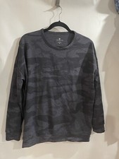 Tuff Athletic Womens Gray Camo Crew Neck Pullover , Top Sweatshirt Size S