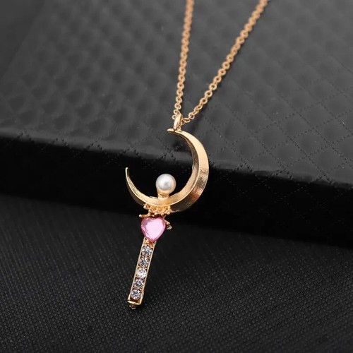 Collana Ciondolo Bacchetta Luna Sailor Magica Ragazza Scettro Anime Bacchetta - Foto 3 di 3