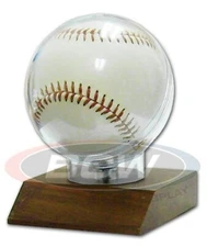 New BCW Real Walnut Wood Base Baseball Holder display protector