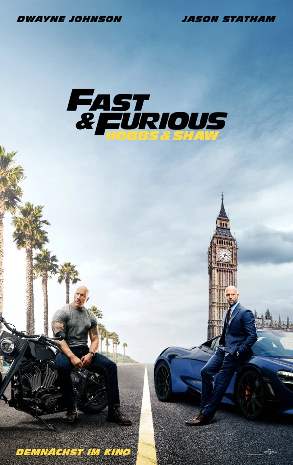 Fast and Furious - Hobbs and Shaw original XL Kinoplakat DIN A1 Poster Gerollt