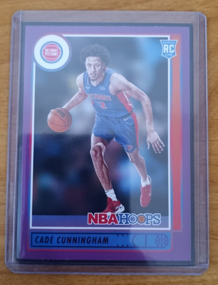 2021-22 Hoops Cade Cunningham Purple Rookie Card RC #201 Pistons