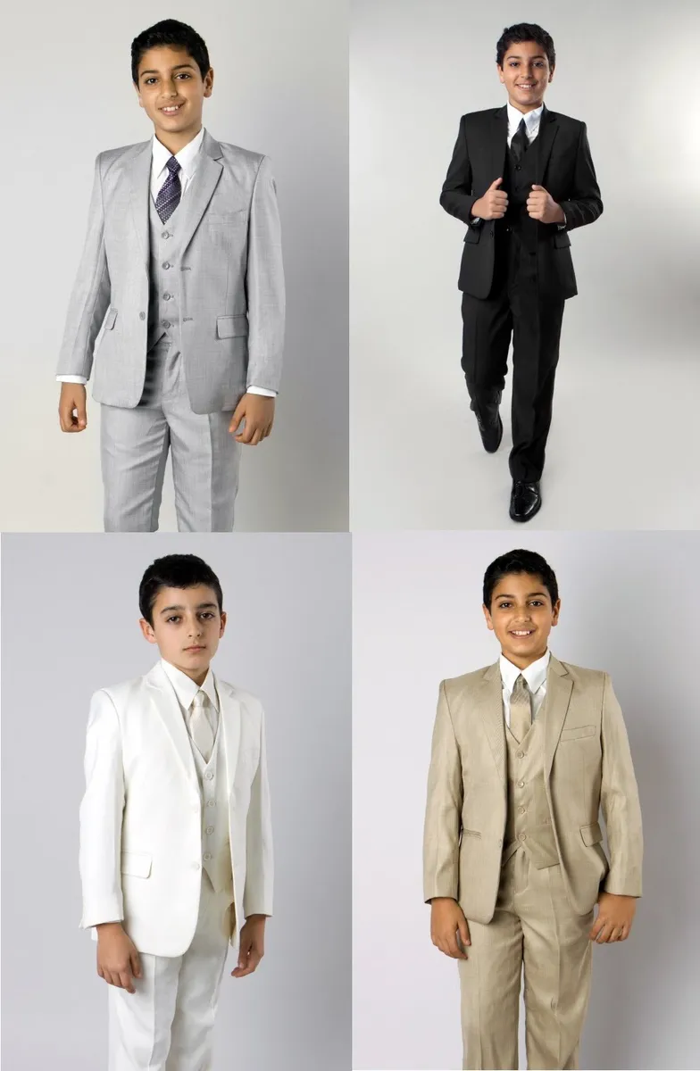 Boys 5 Piece Suit Kids Formal Dress Toddler Suits Outfit Set With