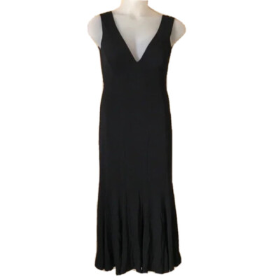 Selina black plunge v-neck mermaid midi dress | eBay Selina black plunge v-neck mermaid midi dress | eBay