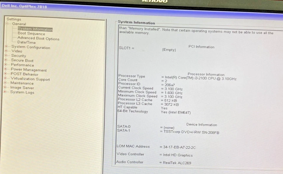 Dell OptiPlex 7010 SFF- i3-2100 - 8GB RAM - 256GB SSD - POWER CABLE (OFFERS OK) - Image 3 of 4