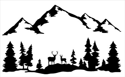 Hirsch Berge Wohnmobil Campervan Caravan Vinyl Aufkleber Weihnachtsgeschenk für Ihn