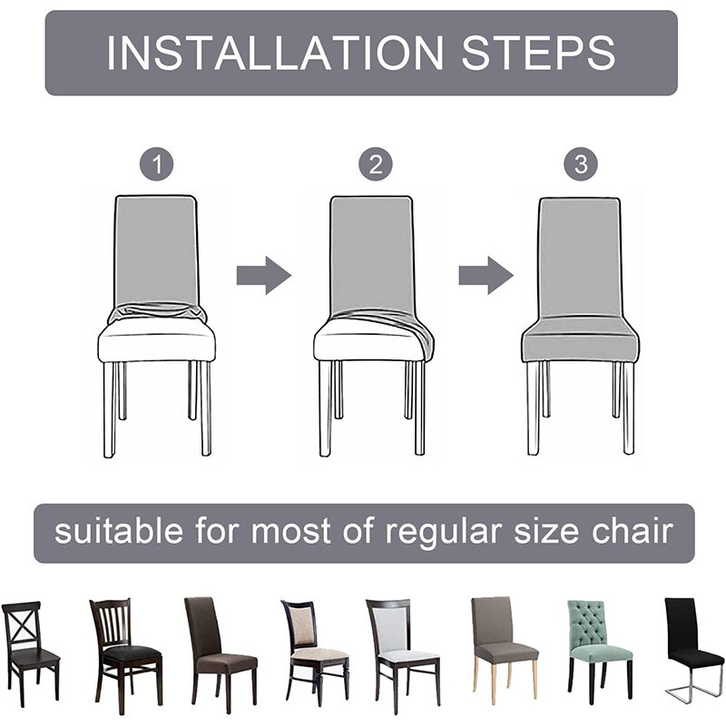 Kitchen Dining Chair Seat Covers Stretch Waterproof Cushion Slipcovers