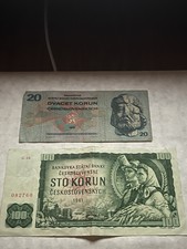 Czechoslovakia Bank notes. 1--50 Korun and 1---100 Korun. 1961.